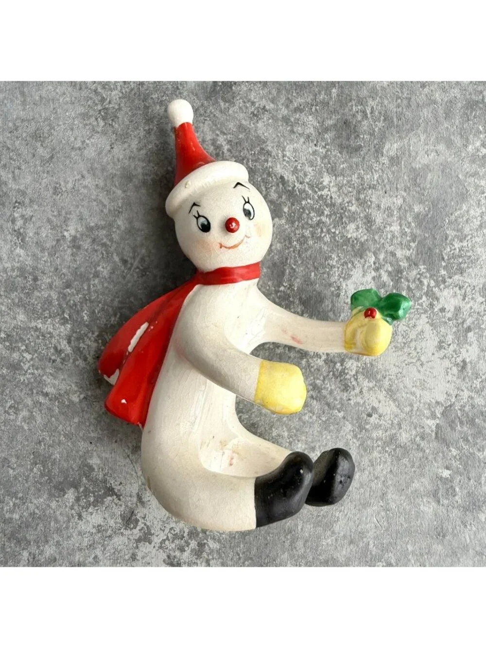 Holt Howard Snowman w/ Santa Hat Candle Climber Hugger Japan 50's